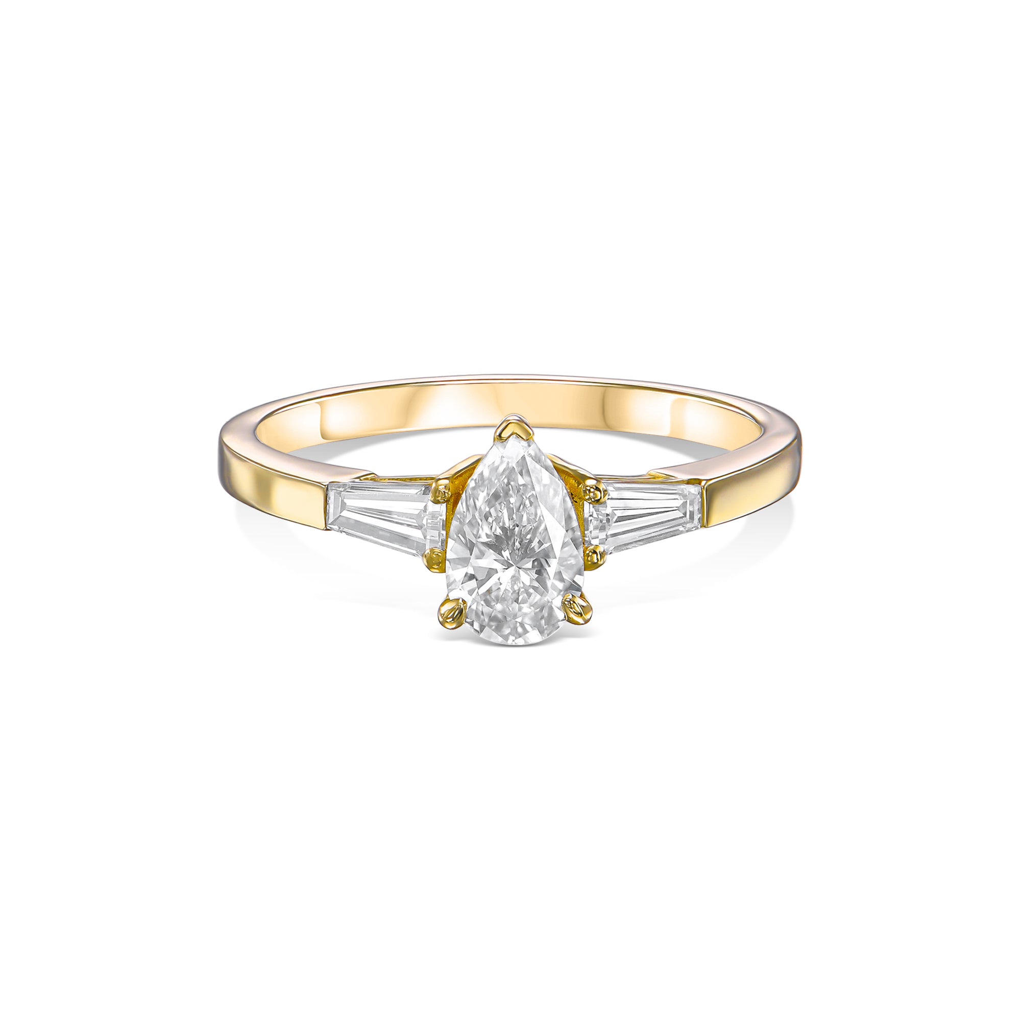 טבעת טיפה מיוחדת משולבת זוג אבני טייפר