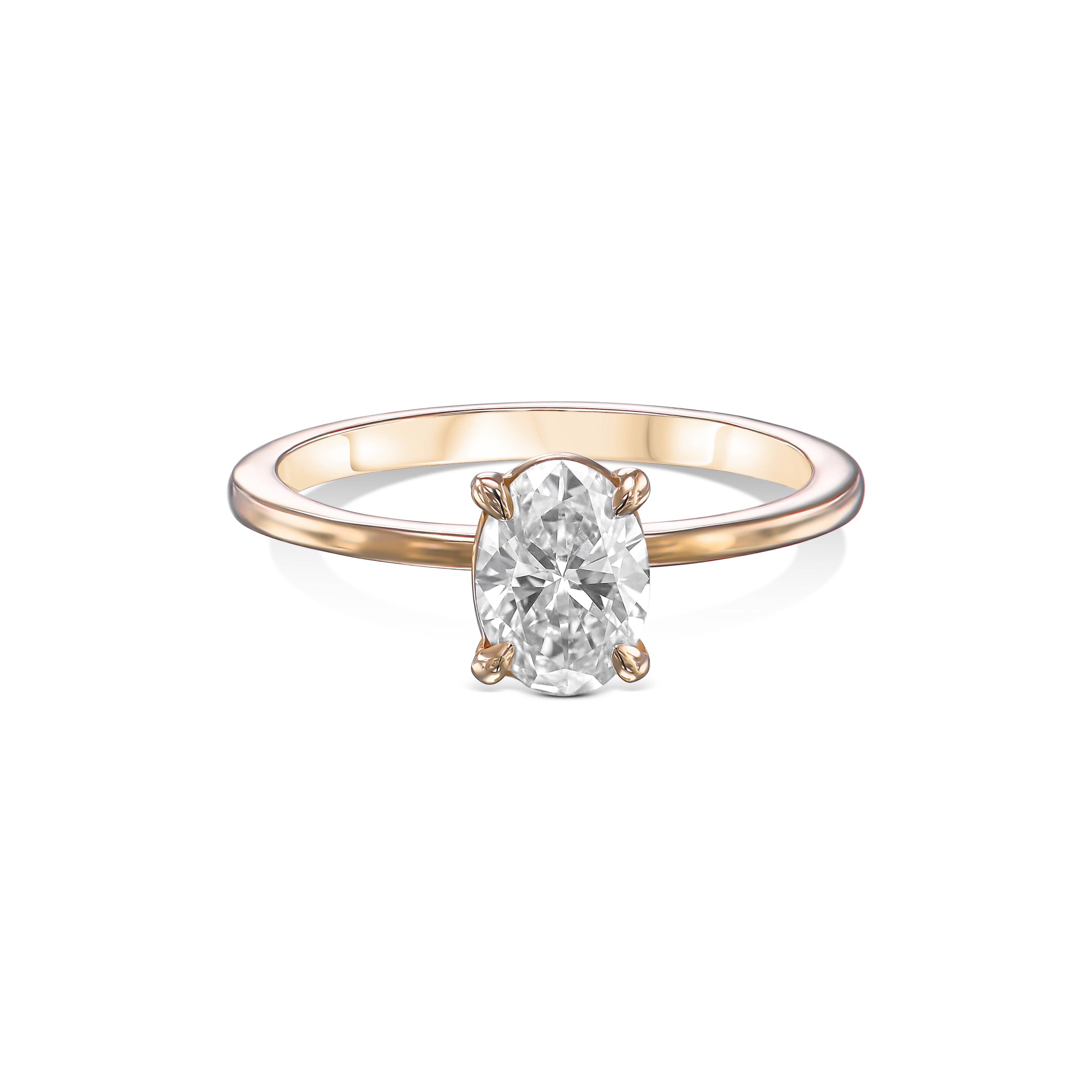 טבעת סוליטר אובל