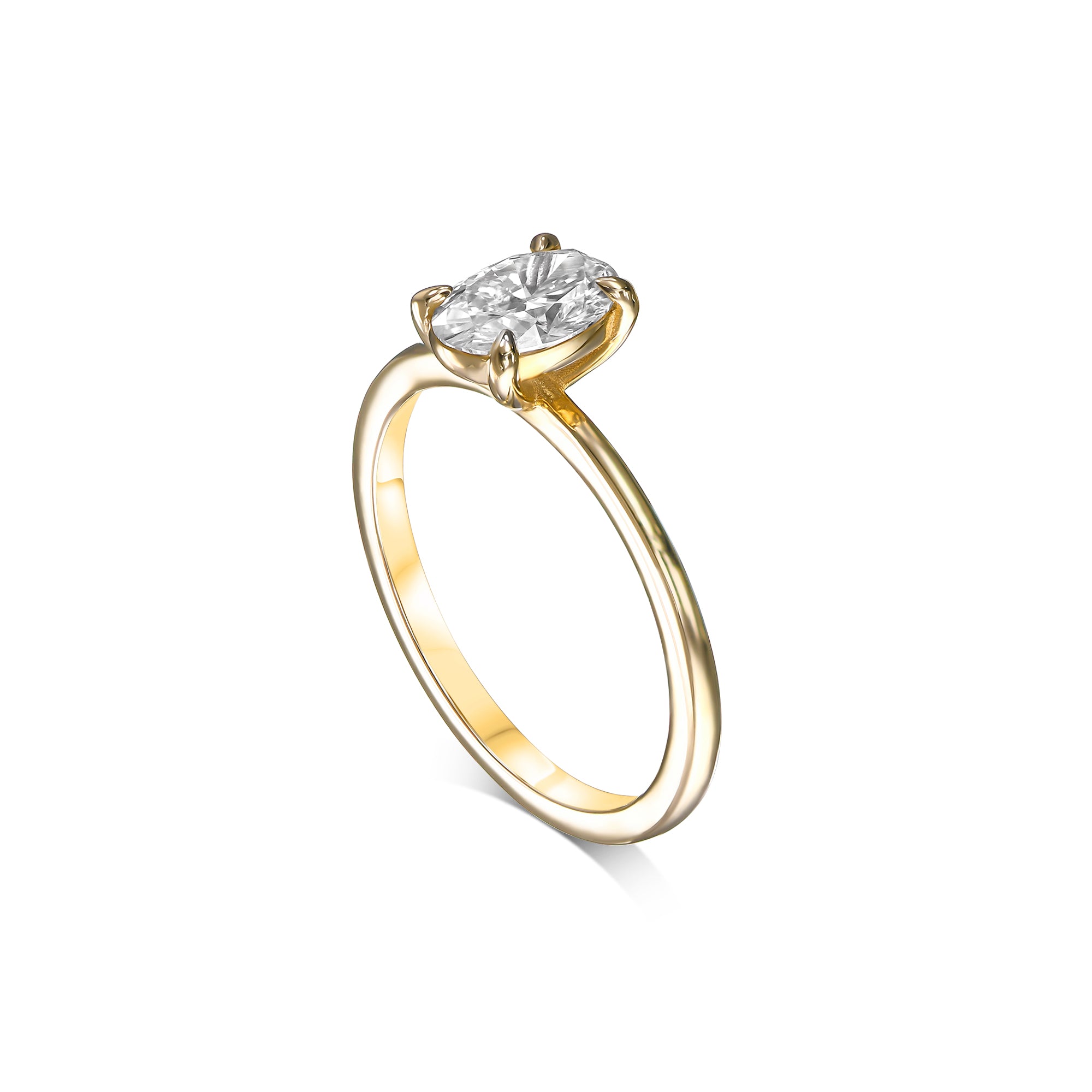 טבעת סוליטר אובל