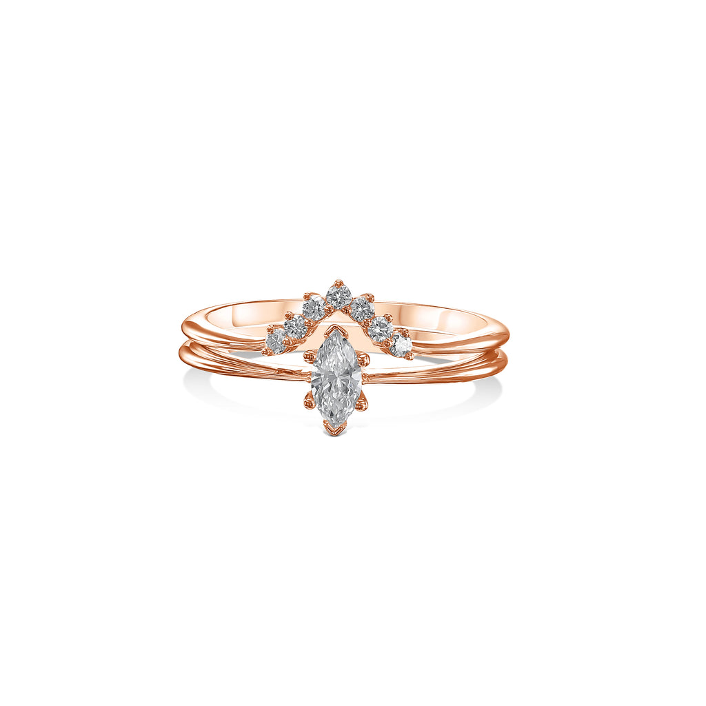 טבעות זוג מרקיזה מעודנת