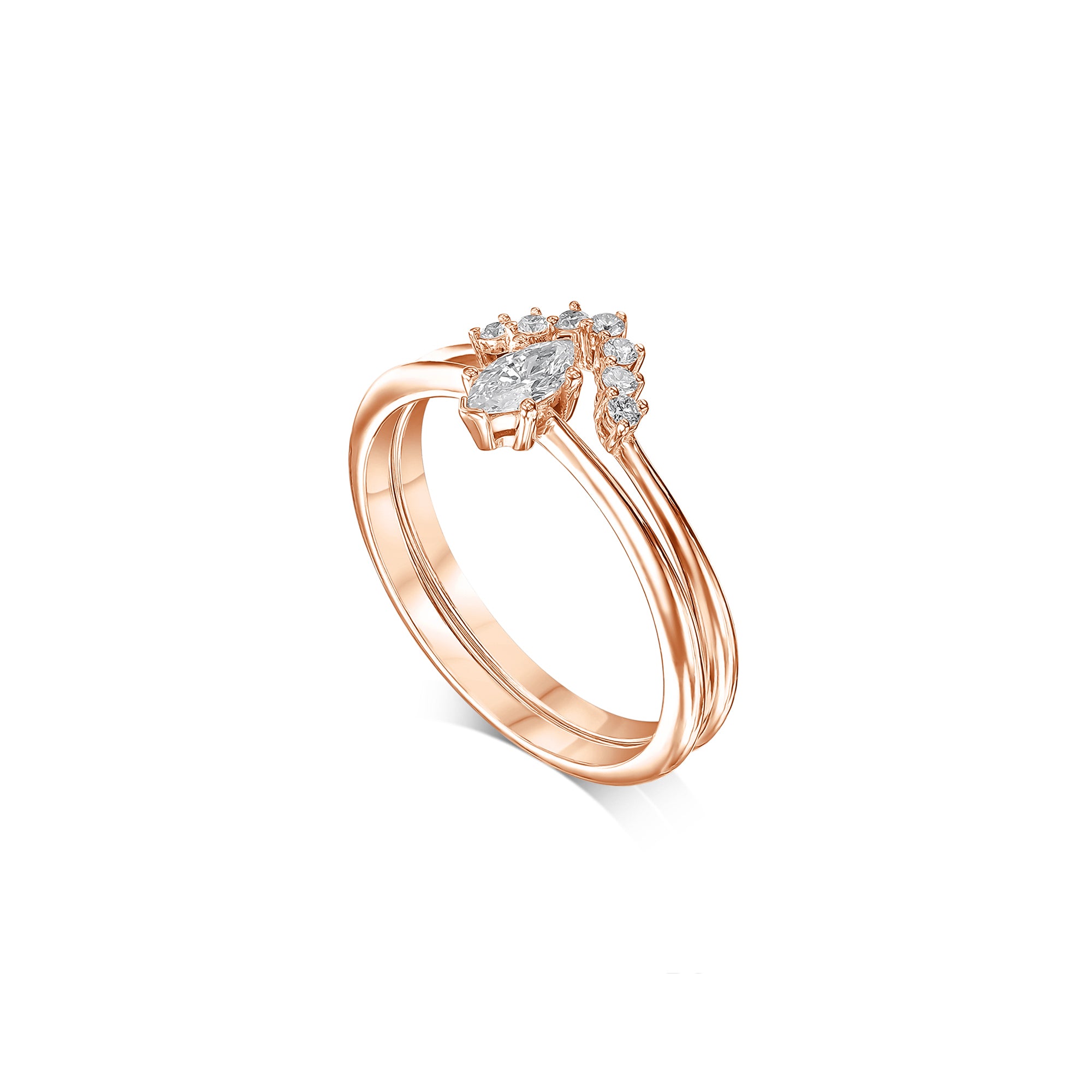 טבעות זוג מרקיזה מעודנת