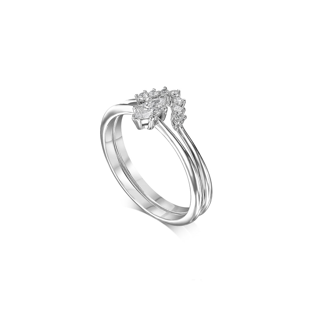 טבעות זוג מרקיזה מעודנת