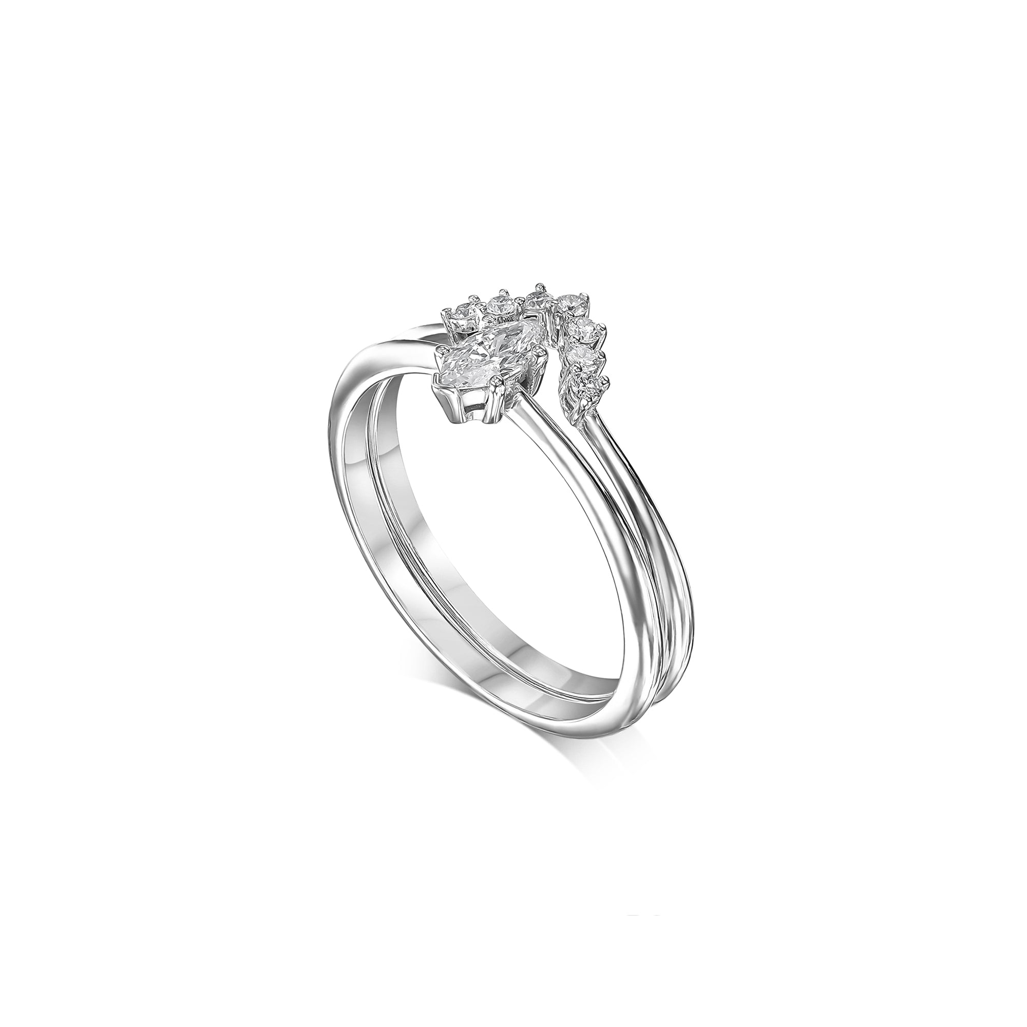 טבעות זוג מרקיזה מעודנת