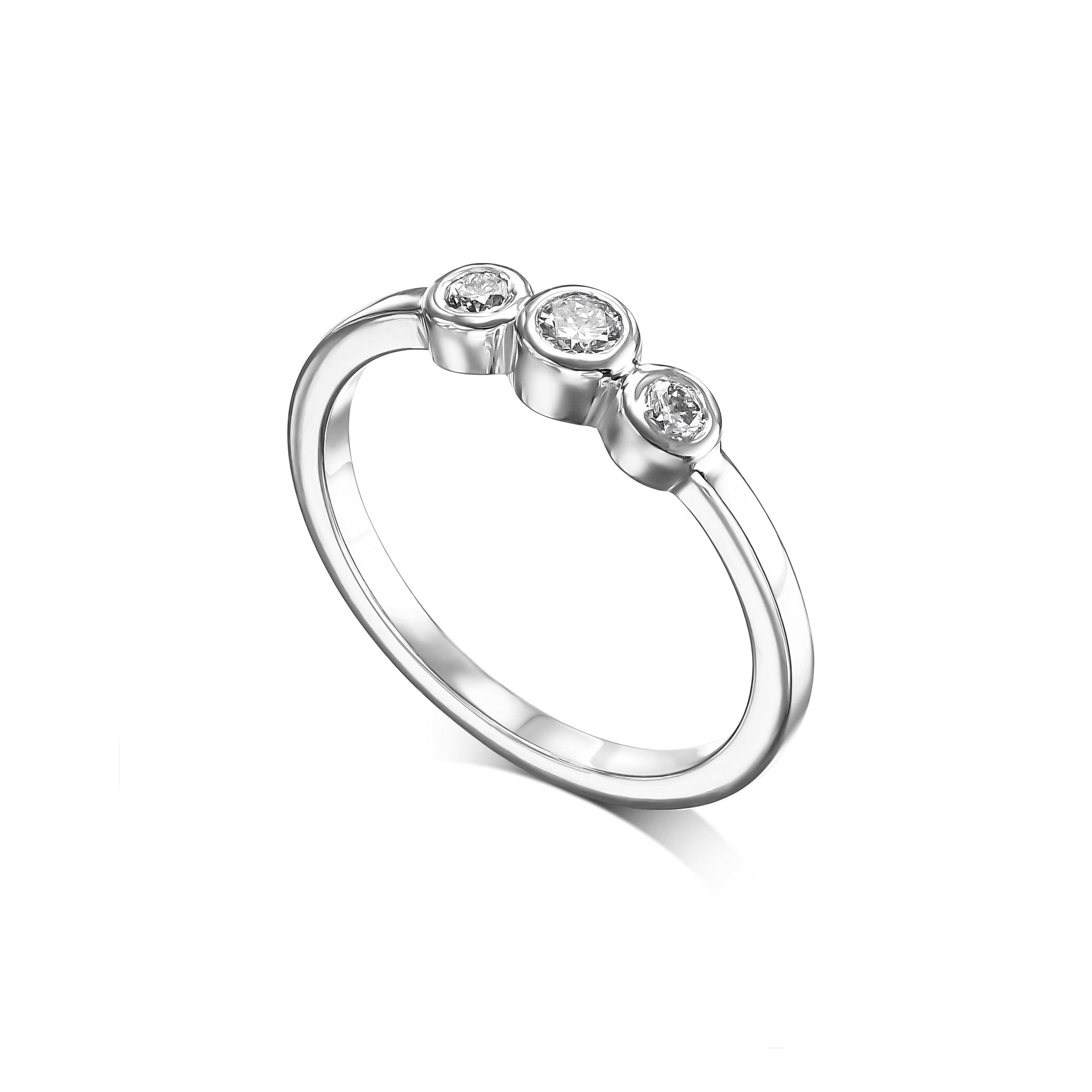 טבעת 3 כוסות יהלומים