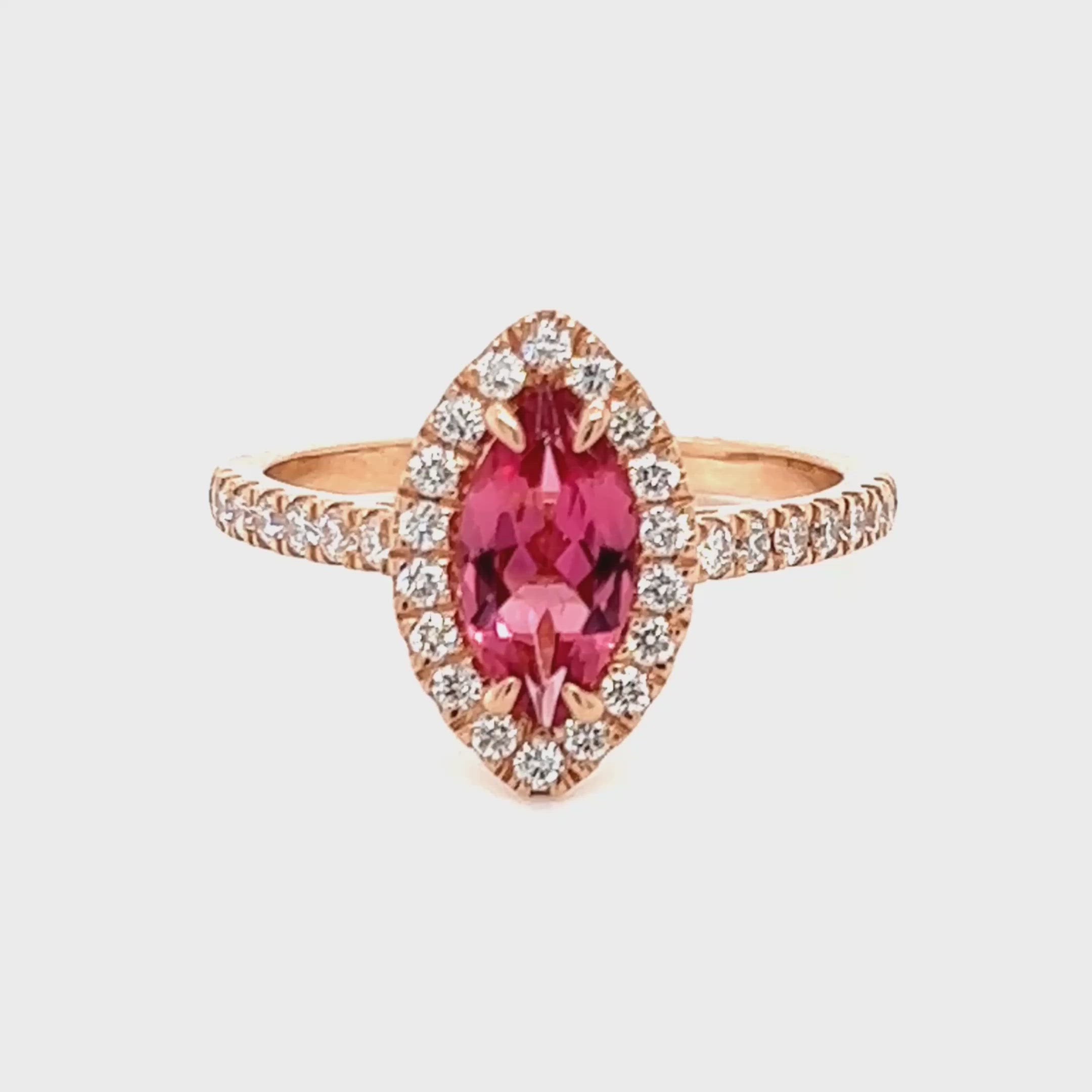 טבעת מרקיזה ורודה