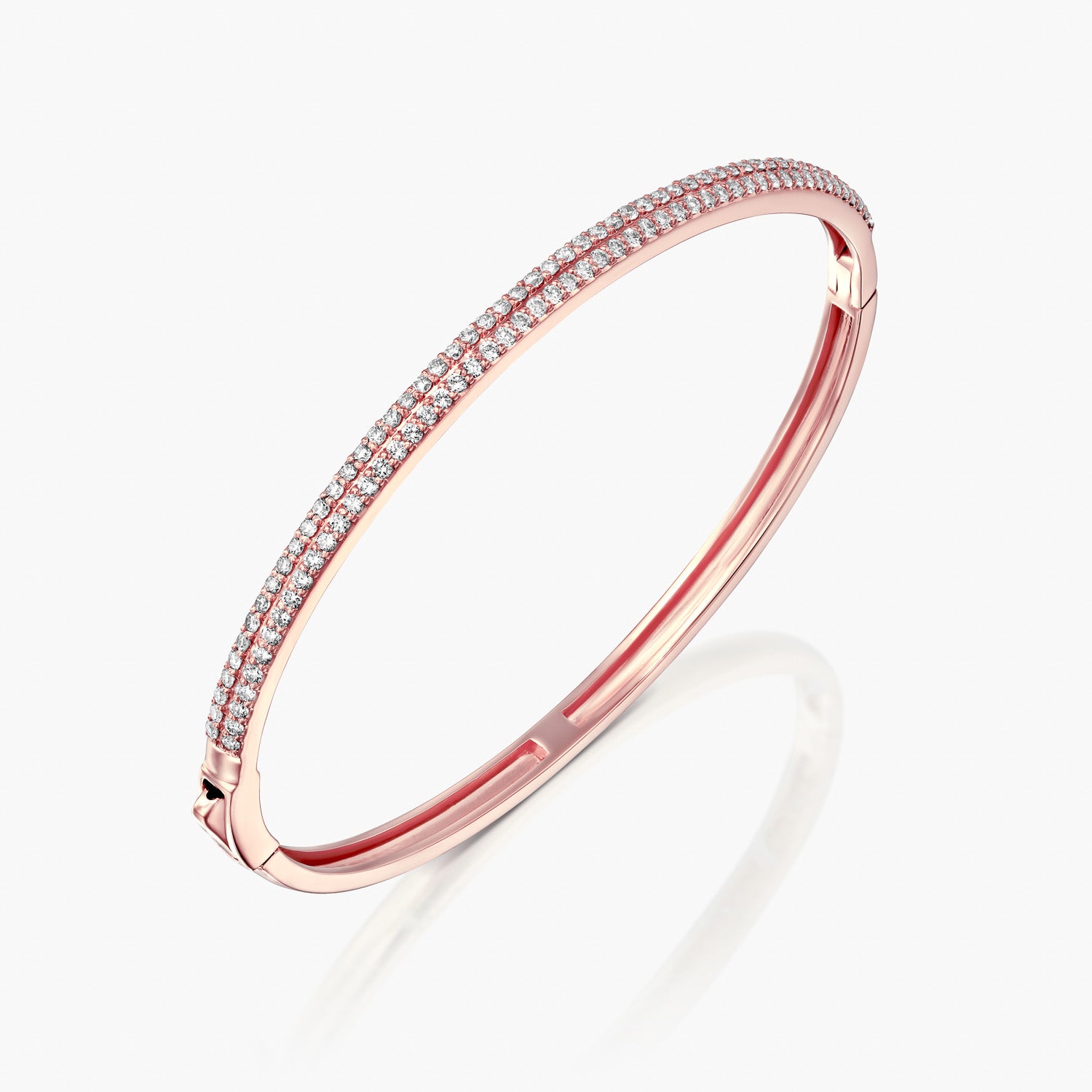 צמיד שתי שורות יהלומים עם מנגנון סגירה