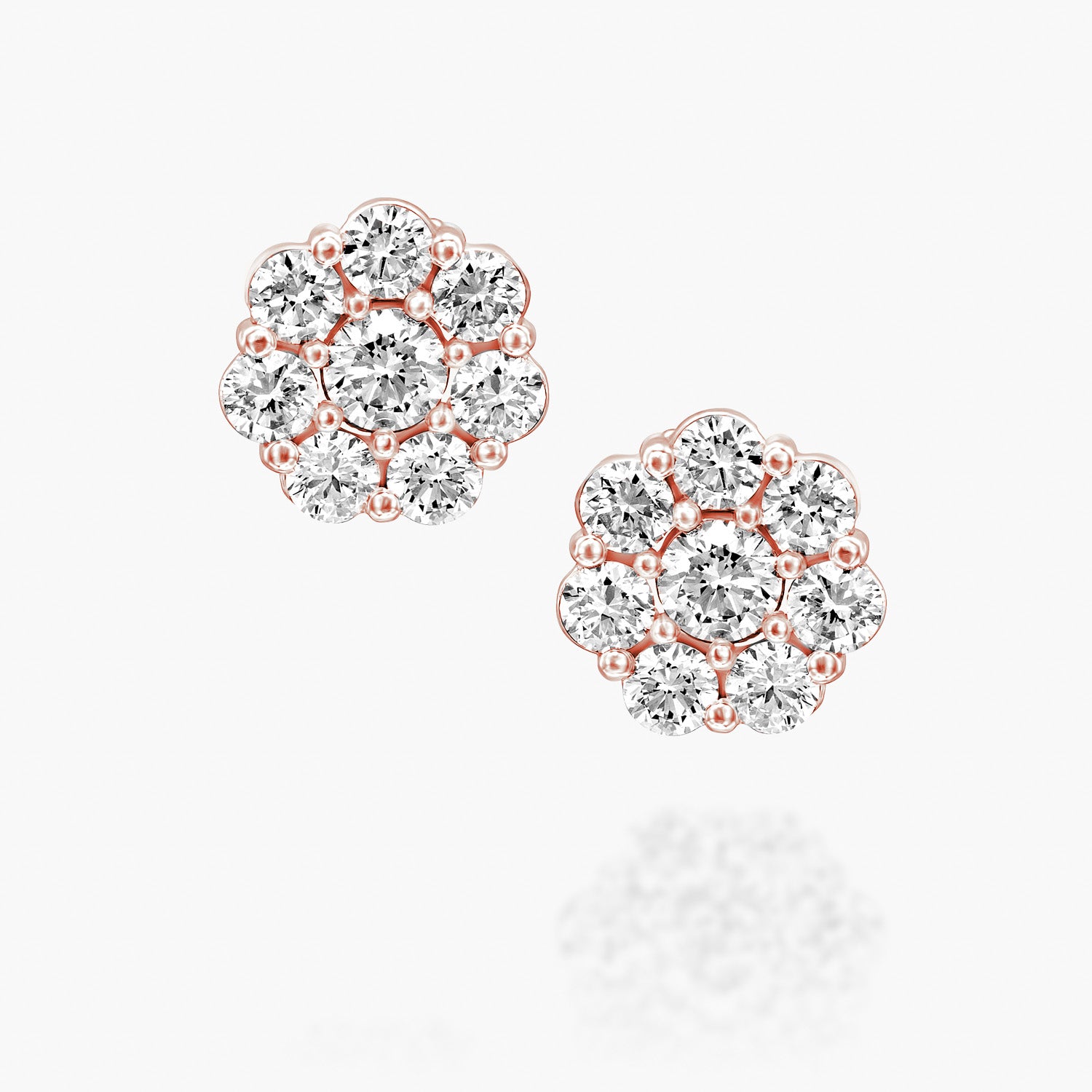 עגילים משובצים בצורת פרח