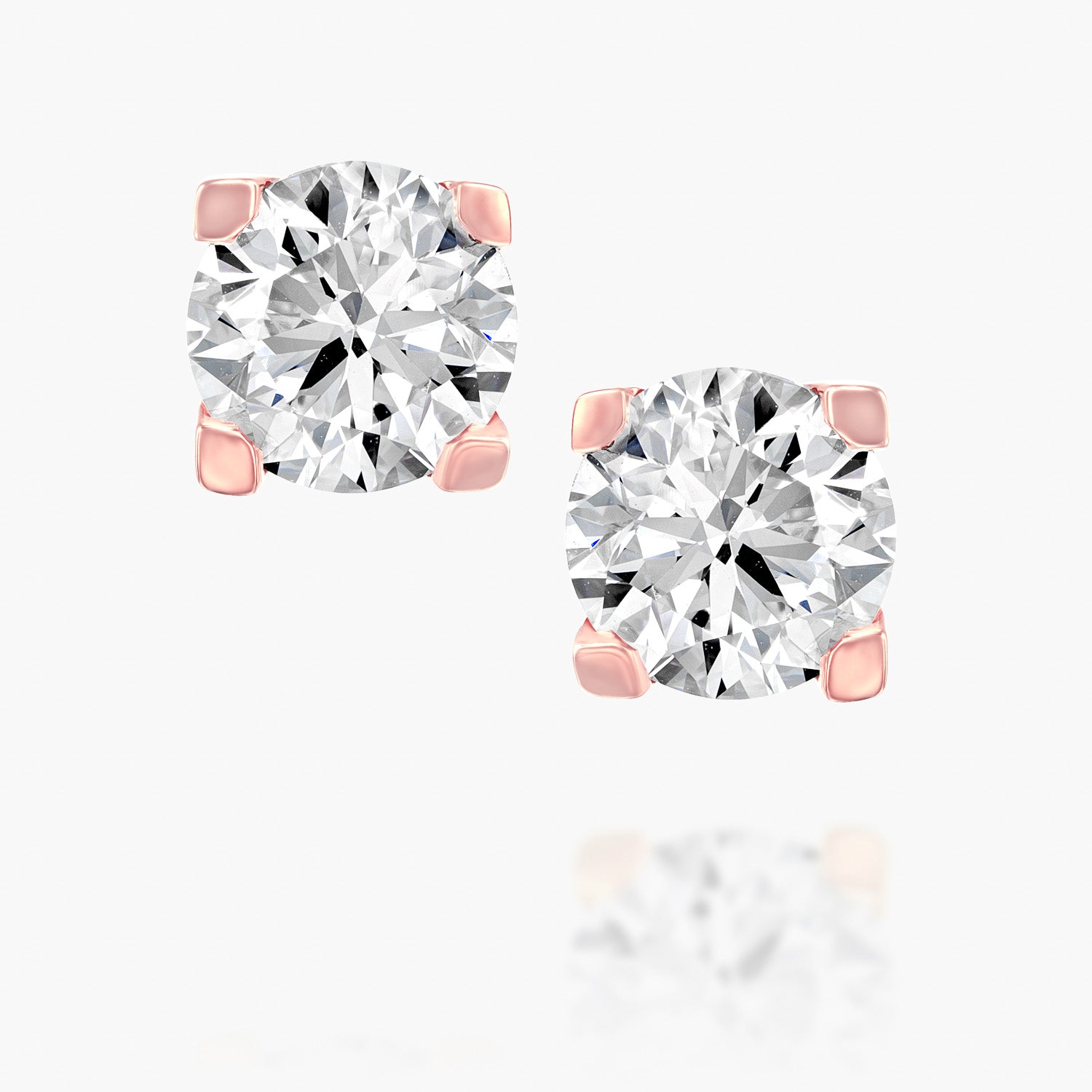 עגילי יהלומים עגולים מודרניים ומינימליסטיים