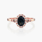 טבעת אובל כחול דרמטי