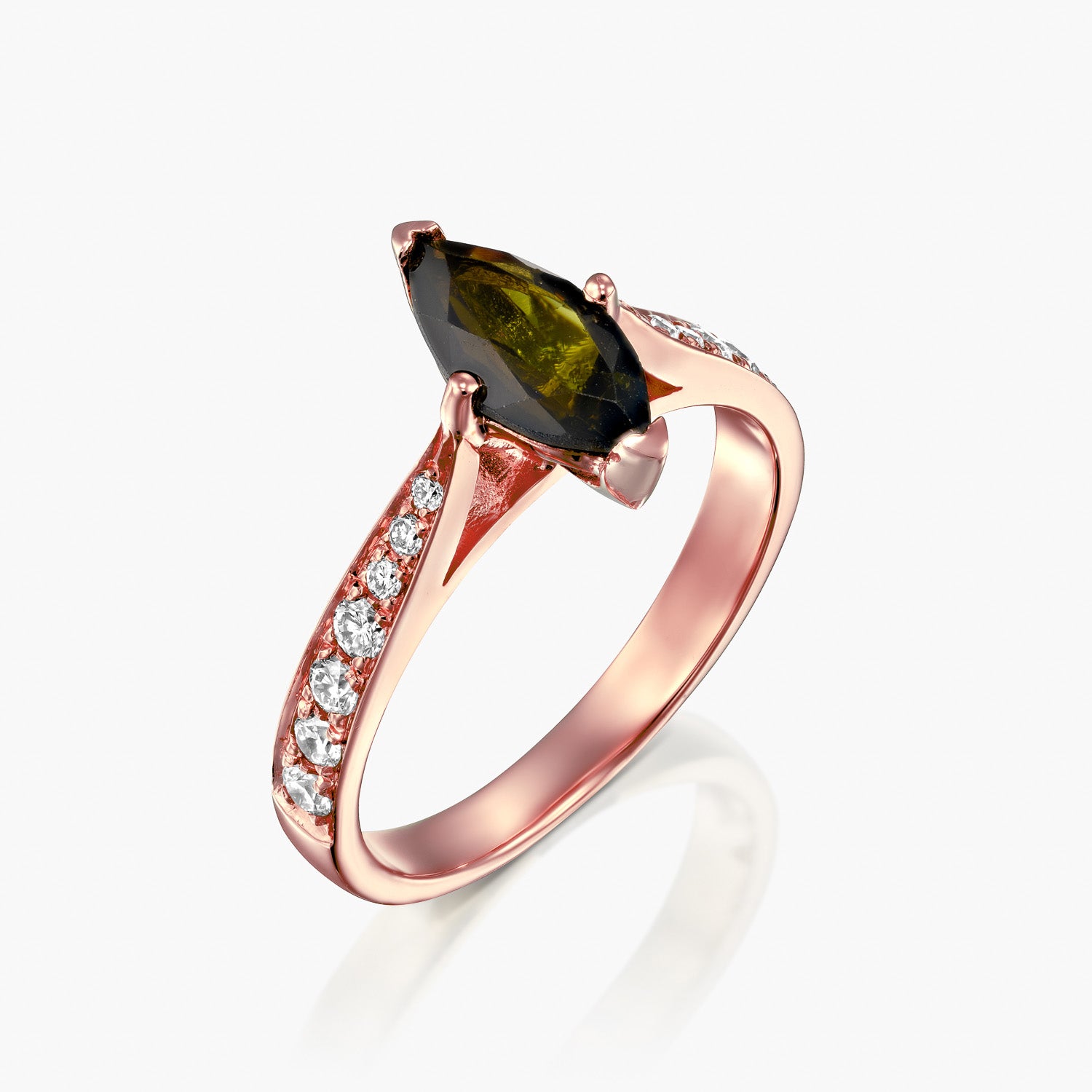 טבעת מרקיזה ירוקה