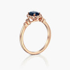 טבעת אובל כחול דרמטי