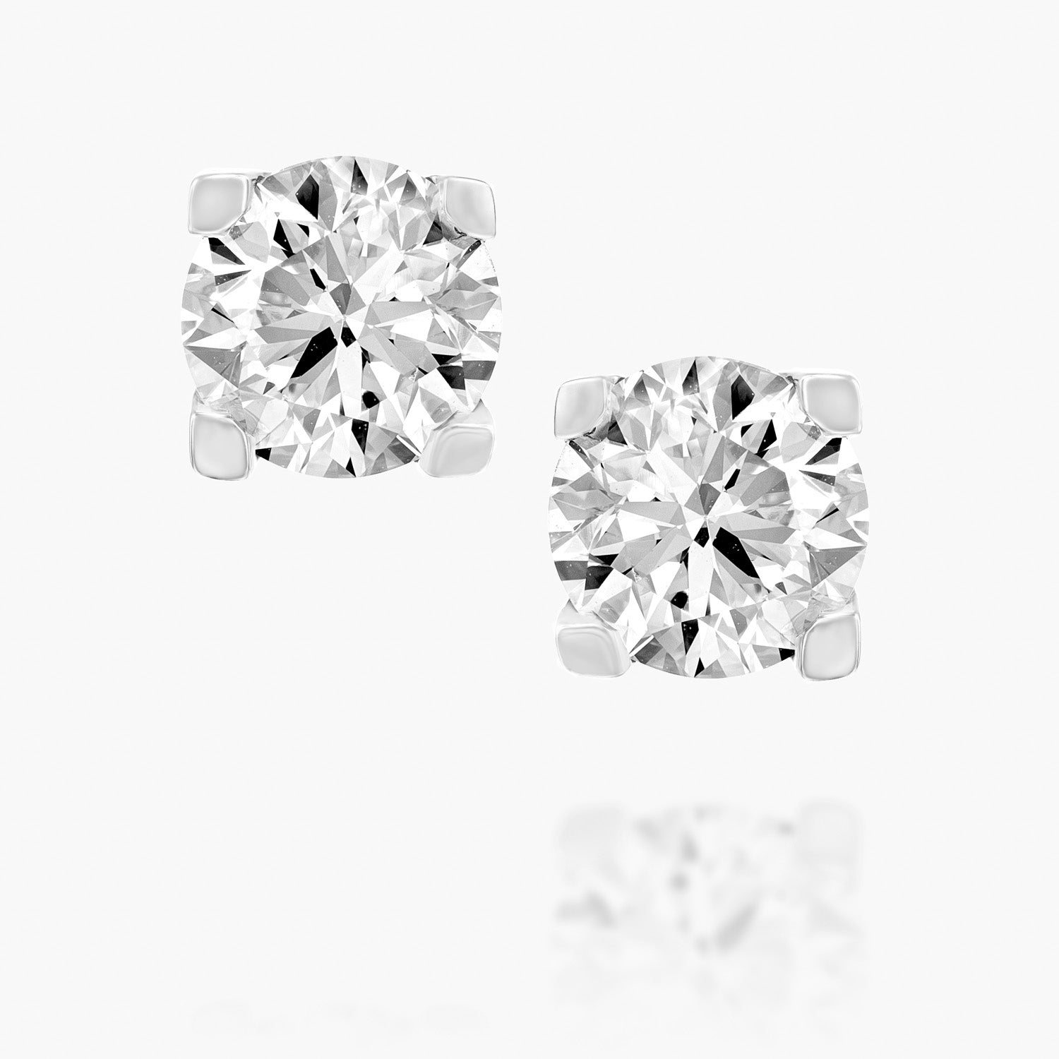 עגילי יהלומים עגולים מודרניים ומינימליסטיים