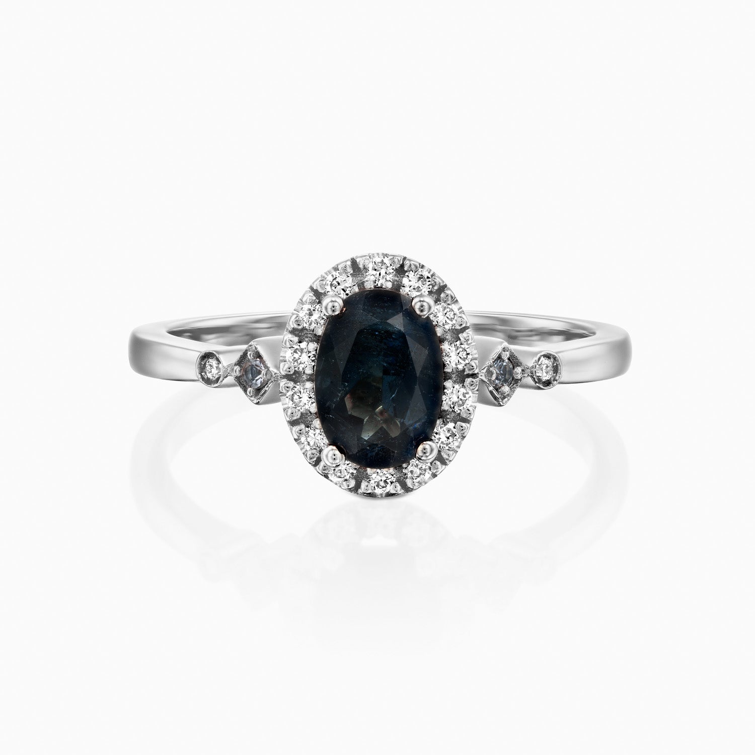 טבעת אובל כחול דרמטי