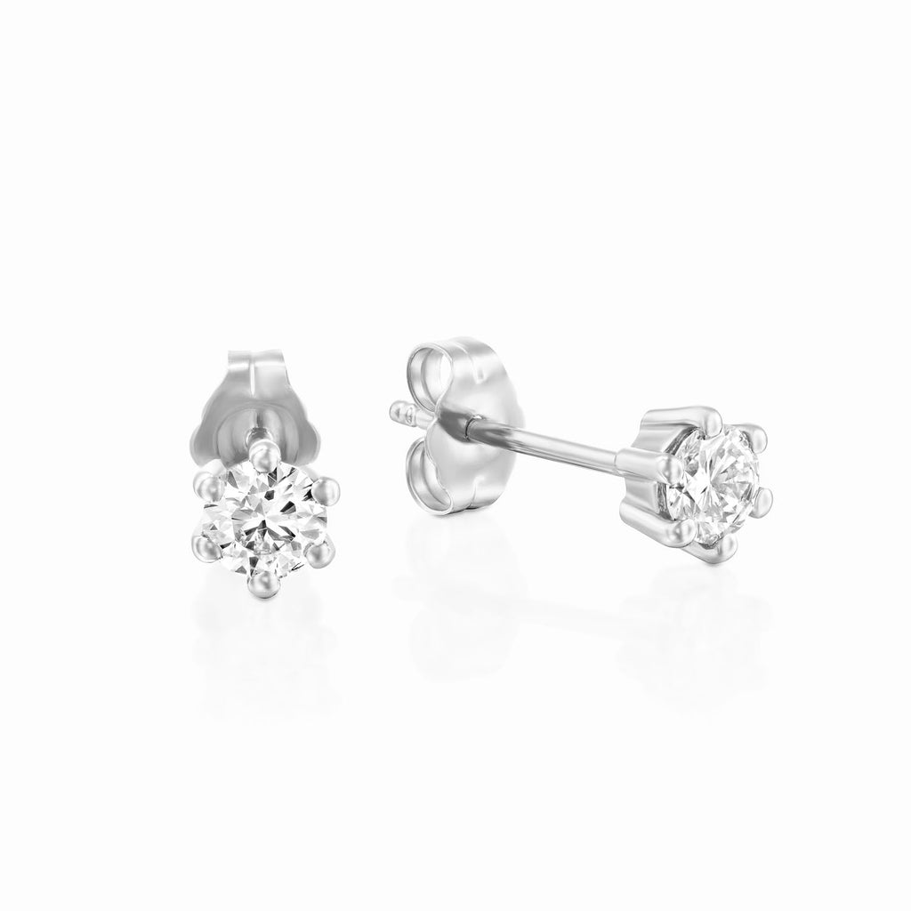 עגילי סוליטר עם שש שיניים