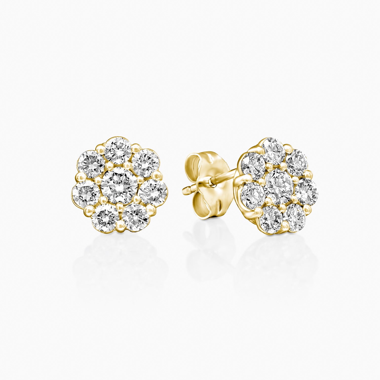 עגילים משובצים בצורת פרח