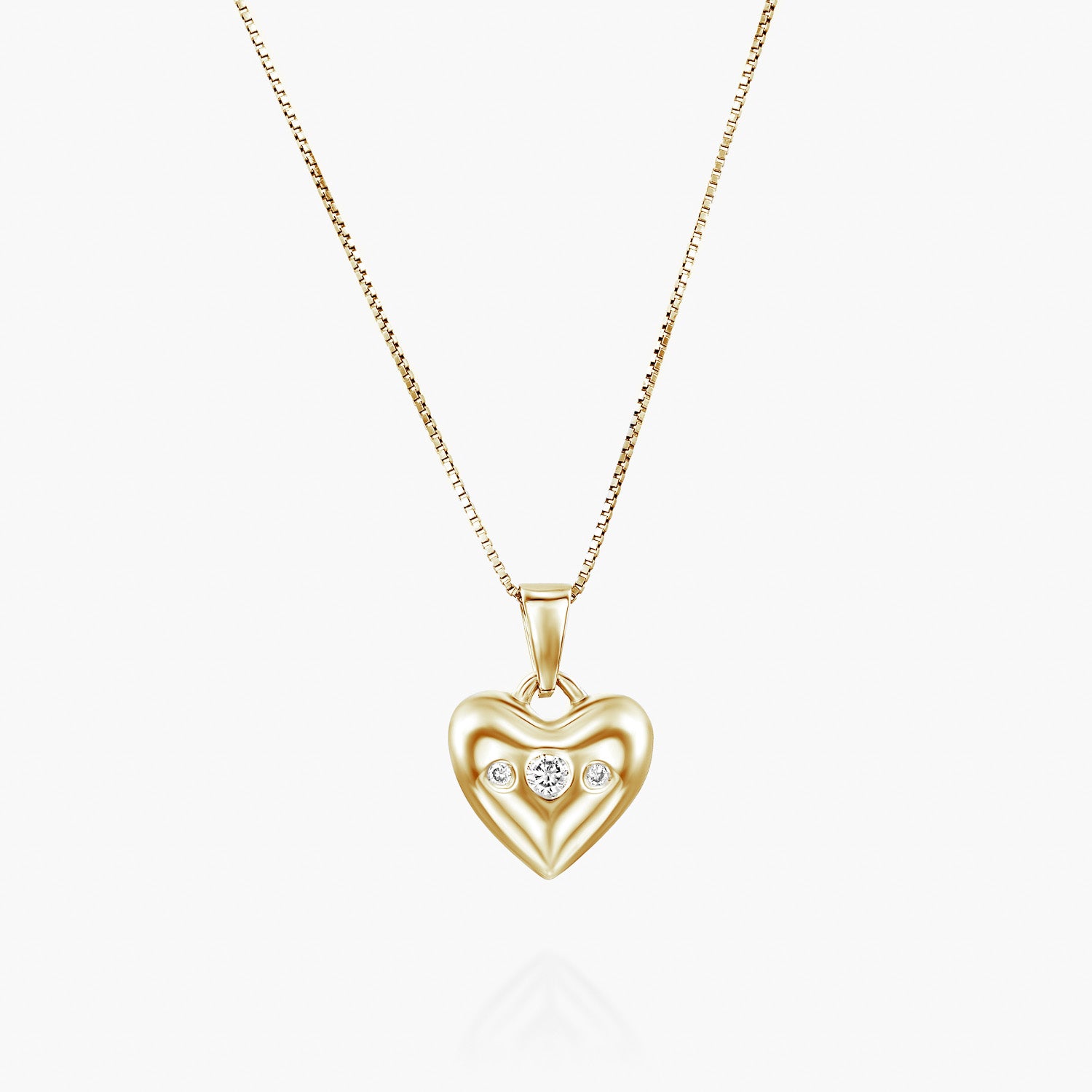 תליון לב שלישית יהלומים