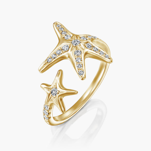 טבעת יהלומים כוכבי ים
