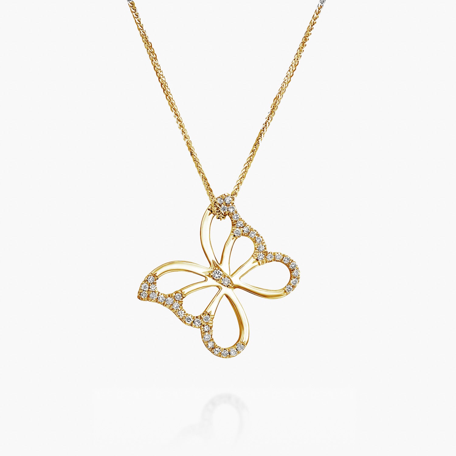 תליון פרפר יהלומים